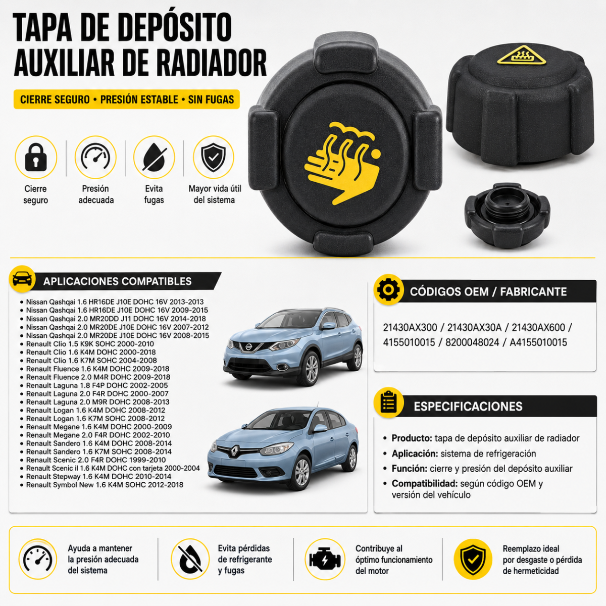 Tapa Deposito Para Nissan Qashqai 2.0 J10e 07-15