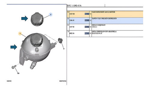 Deposito Agua Con Tapa Peugeot Partner B9 Diesel