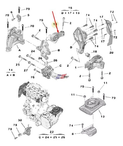 Soporte Motor Central Trasero Peugeot/citroen/expert/travell