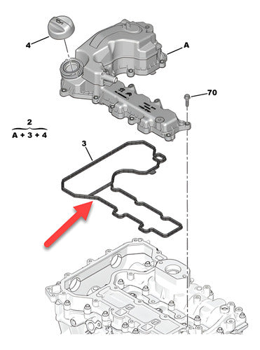 Empaquetadura Tapa Valvula Peugeot / Citroen / 2008 /c4 1.2