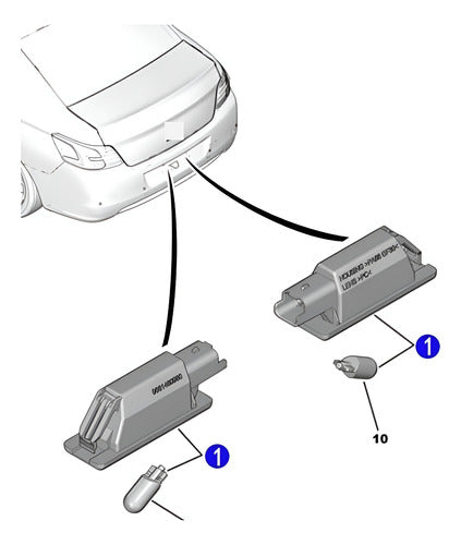Luz Farol Patente Peugeot/citroen 301/208/c-elyce/c3/c4 Unid