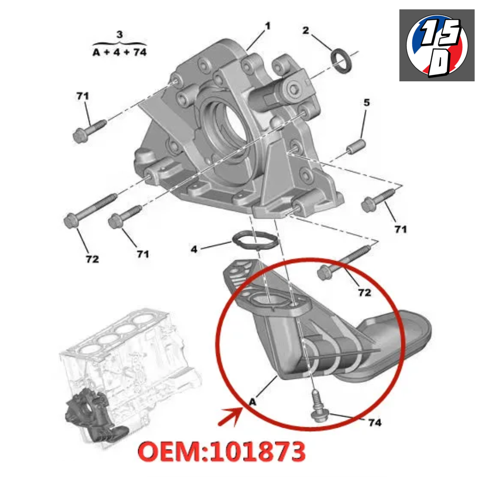 Tubo Chupador de Aceite para Modelos Peugeot y Citroen - OEM 101873